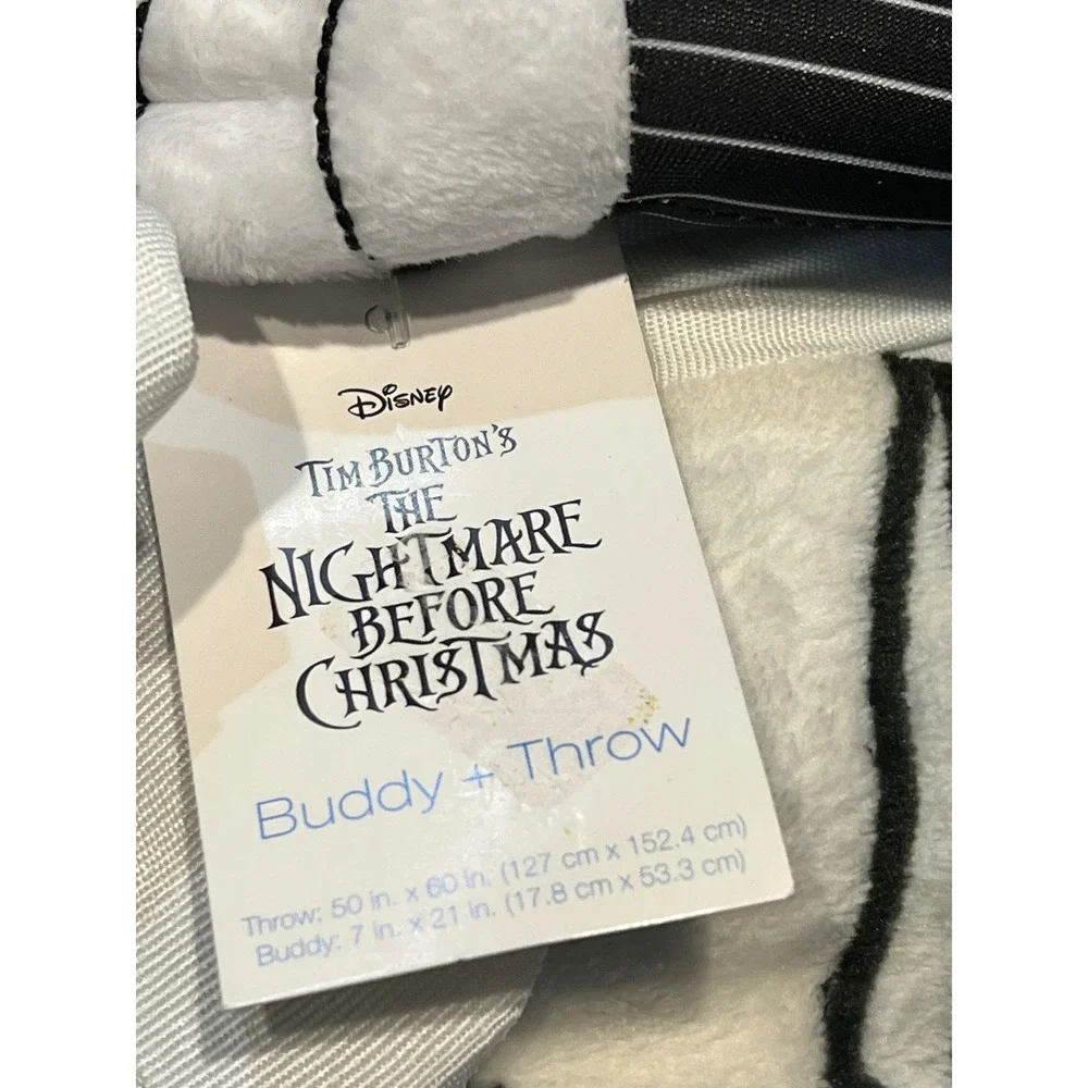 NWT Disney Nightmare Before Christmas Jack Skellington Plush Buddy and Throw Set
